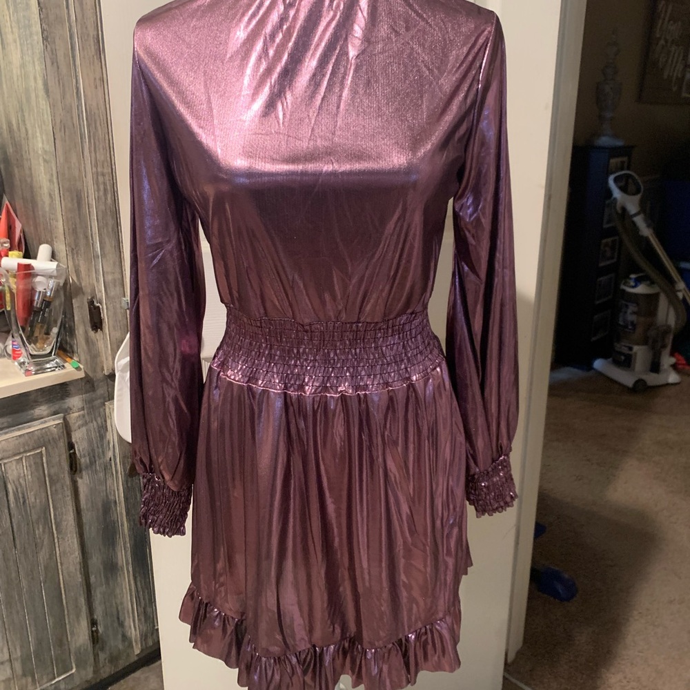 Boutique Metallic Look Dress